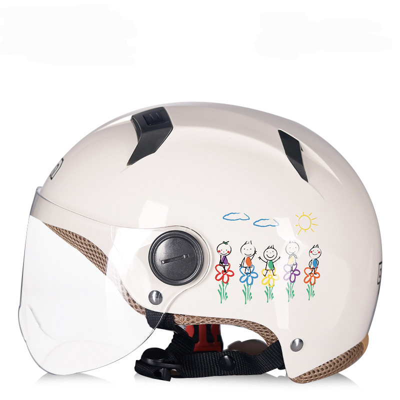 BEON electric car helmet children's parent-child half helmet light helmet cute cartoon motorcycle battery car summer