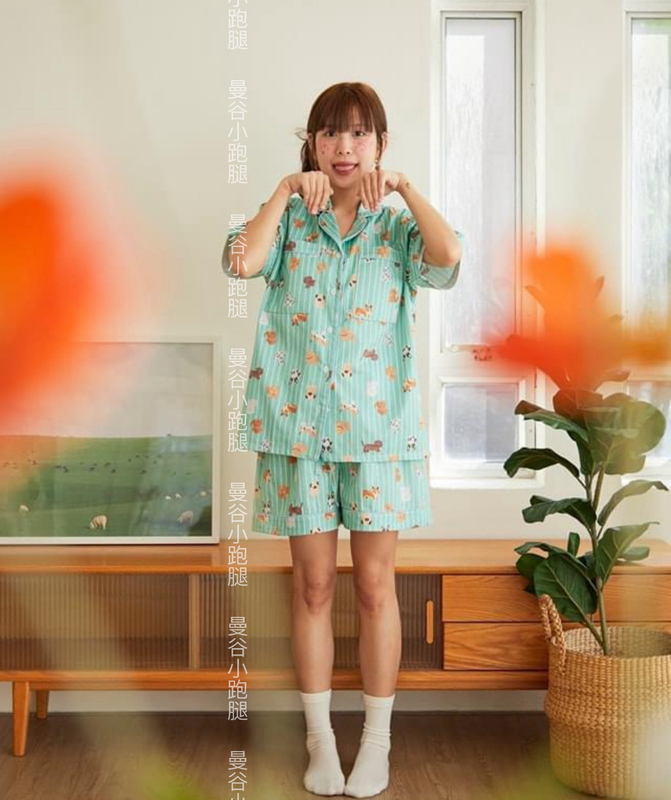 Some Items Are in Stock, No Need to Wear a Bra, Thai Slip Sleepwear, Short-Sleeved Shorts, Long Pants, Cotton [Can Be Worn Outside as Pajamas]