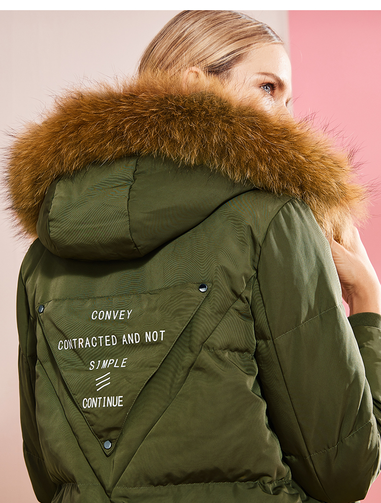 ERAL\/艾莱依2018秋冬新款羽绒服外套女大毛