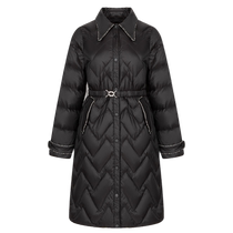 (Live Broadcast) Ailai Xiaoxiangfeng Down Jacket Womens Winter Retro Waist Design Premium Long Jacket