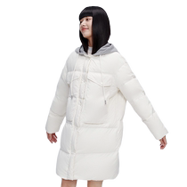 (Live Broadcast) Ailai Sweatshirt Hood Down Jacket Womens White Duck Down Winter Mid-Length Big Brand Fashion Thickened Jacket