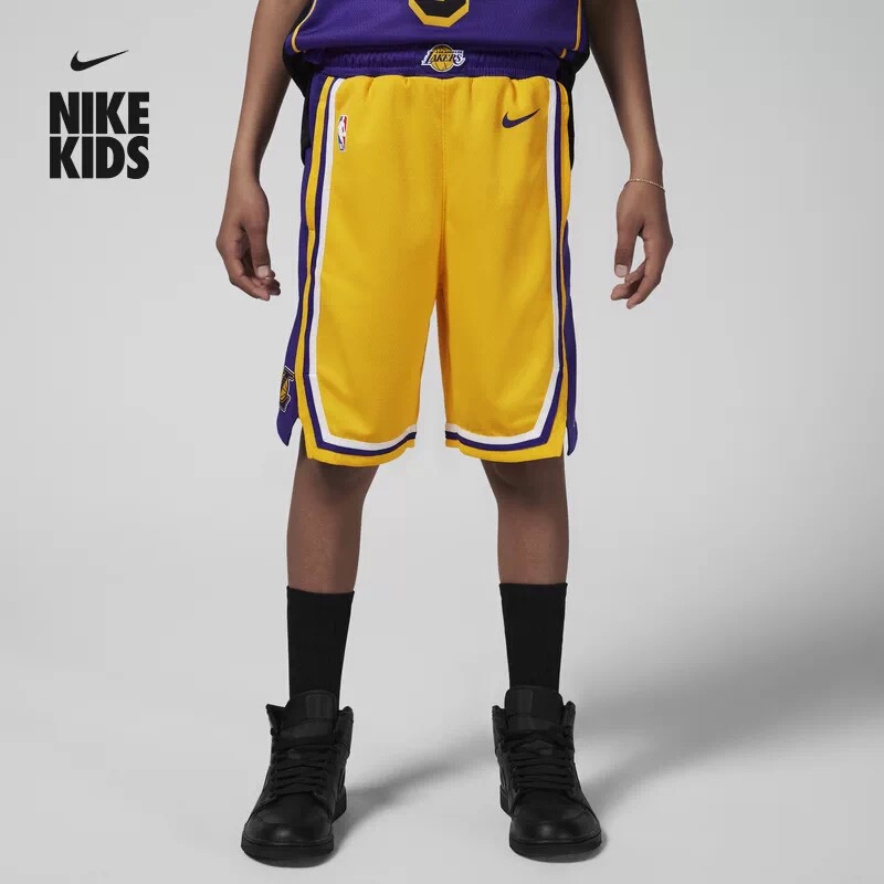 Nike Los Angeles Lakers Big Kids' Breathable Shorts Boys' Lightweight Quick-Dry Nike Nba Fz1187