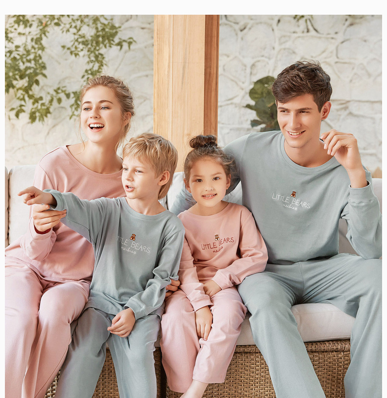 American tiêu chuẩn 2018 mùa thu và mùa đông cotton vài bộ đồ ngủ nữ cotton dài tay hoạt hình đơn giản dịch vụ nhà giản dị phù hợp với nam giới đồ bộ mặc nhà cao cấp