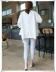 k984 quần áo phụ nữ Hàn Quốc 2021 lanh cotton phía trước ngắn và dài sau thiết kế đơn giản áo khoác gió chống nắng rộng rãi CV áo khoác điều hòa nhiệt độ - Trench Coat
