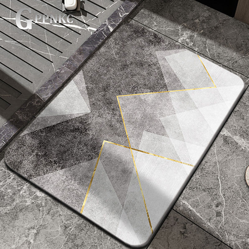 Bathroom absorbent floor mat quick dry non-slip toilet entrance mat modern diatom mud foot pad toilet floor mat