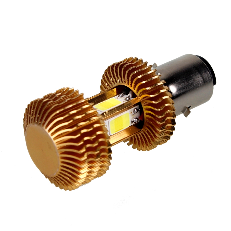 Electric scooter led double claw living room light scooter 1260V super bright positive and negative control feet far and near light pure white light bulb