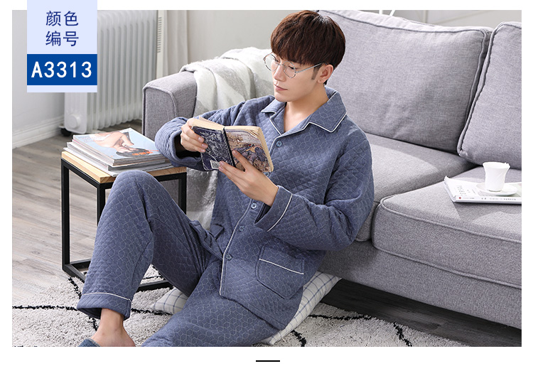 Mùa đông ba lớp đồ ngủ nhiều lớp đồ lót nam mỏng đồ ngủ nam