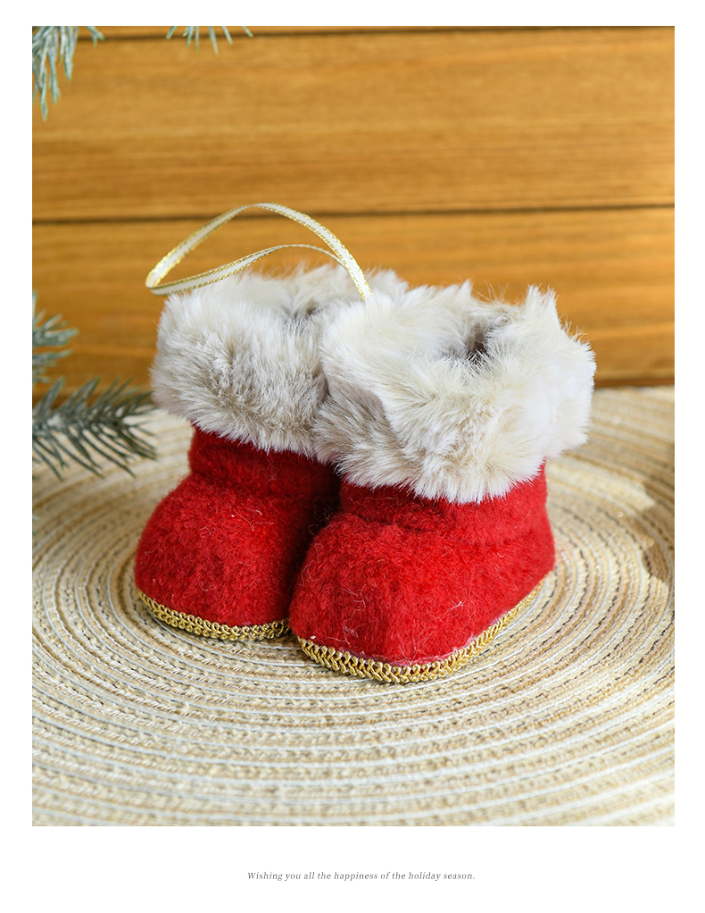 Christmas Casual Cute Snowflake Boots Plush Holiday Daily Hanging Ornaments display picture 3