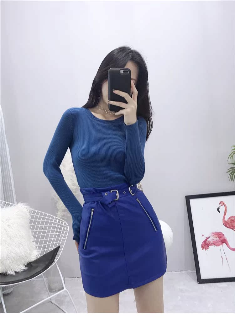 Áo len mỏng mùa thu sớm của phụ nữ dài tay sang trọng bó sát cơ thể phù hợp với mùa thu hoang dã và mùa đông mới tự tu luyện áo sơ mi nữ ao len