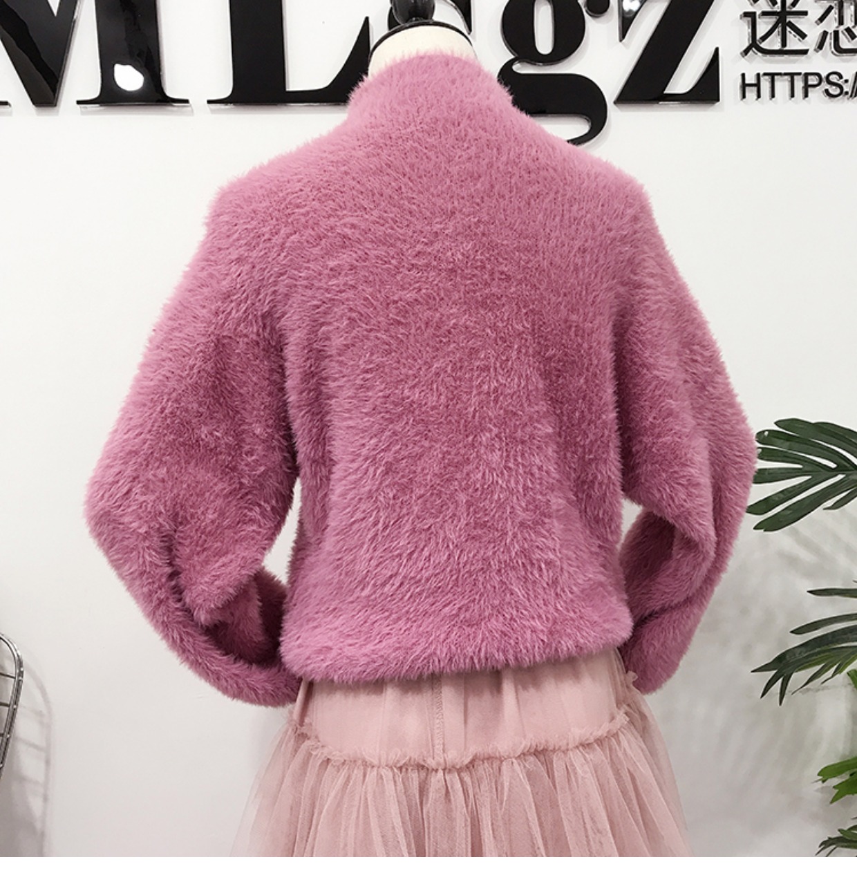 Áo len mohair nhỏ tươi, ngọt ngào nữ 2018 mới thả lỏng học sinh mùa thu và áo khoác nhung sang trọng mùa đông đồ mặc nhà