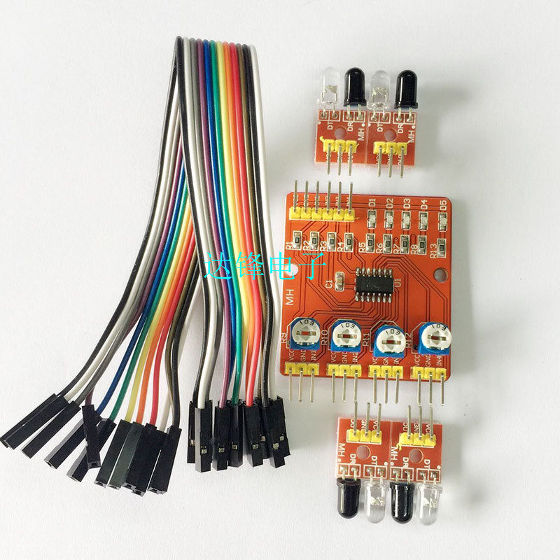 4-way infrared trace-tracking module Tour module Obstacle Avoidance Trolley Robot sensor