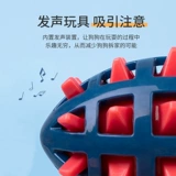 Собачья игрушечная шарик резиновый звук мяч ленты регби измельчающие зубы и размолоть средние большие собаки, покрыть фонд игрушки для волос собак игрушки