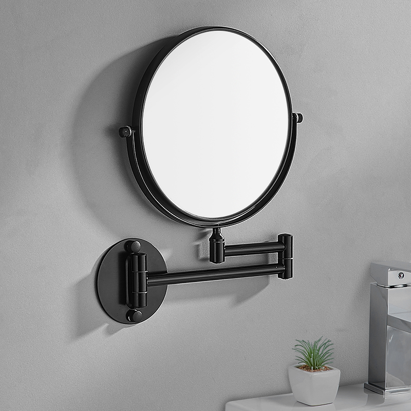 Free Punch Cosmetic Mirror Bathroom Wall-mounted Wall Sticker Hotel Double Face Cosmetic Mirror Telescopic Folding Folding Dressing Room Magnifier