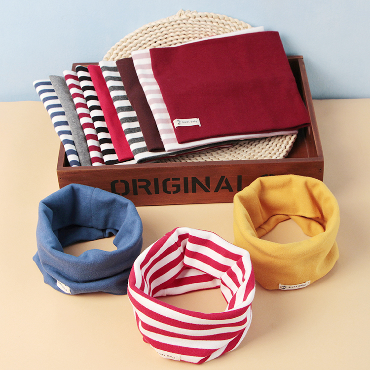 2019 thin autumn winter pure cotton double layer child neck baby cover head scarf male and female warm neck cover pure color