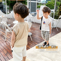 Boy vest Summer children sports speed dry sleeveless T-shirt Mickey printed thin-shaped spliced baby blouse