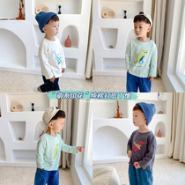 Favorite dinosaur ~ children long sleeves spring autumn blouses boy t-shirt Han version pure cotton baby beat the bottom shirt 2021 autumn new