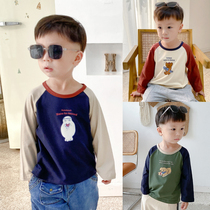 Soft glutinous combed cotton ~ baby baby autumn clothes boy long sleeve t-shirt spring autumn boy clothing thin blouse pure cotton undershirt