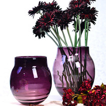 Purple Clear Cabin Glass Vase Wide Mouth Great Floral Minimalist Modern Living-room Home-Like Board Room Decorated Flower Arrangement Pendulum