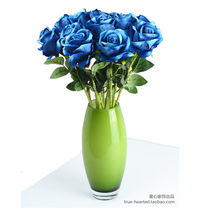 Modern minimalist green glass vase flower arrangement swinging piece living-room small frescoed floral bedroom office hotel decoration