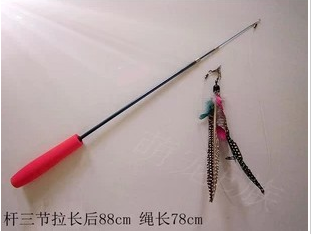 Teasing Cat Baseball Feather Big Bird Teasing Cat Stick With Telescopic Three-section Carbon Fiber Pole 3 Teasing Cat Toy