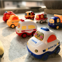 Baby inertial car Baby model car Early education educational toys Police car engineering car sound and light smooth without edges and corners small car