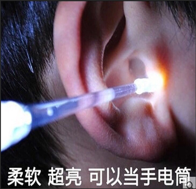 Digging ear spoon light-emitting ear spoon with light ear spoon child baby baby adult ear picking ear pick silicone sleeve soft head