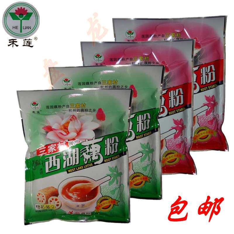 Hangzhou specialty Helian West Lake lotus root powder instant lotus root powder 432g osmanthus lotus seeds, red dates and longan four-pack combination