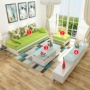 Căn hộ nhỏ đơn giản hiện đại sofa vải phòng khách hoàn chỉnh bàn cà phê TV tủ đồ nội thất kết hợp ba mảnh đồ gỗ thông minh