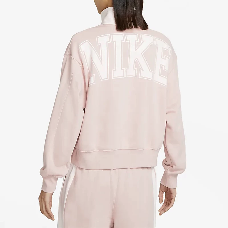 Женская худи с половиной молнии NIKE, спортивный повседневный ретро стиль, рабочая одежда, длинные рукава, толстый хлопок TDQ6944-460