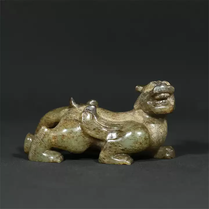 明から清時代　和田玉　双貔貅　龍亀 瑞獣　純和田玉彫り　古玉石　繊細(F-57) 明から清時代 和田玉 双貔貅 龍亀 瑞獣 純和田玉彫り