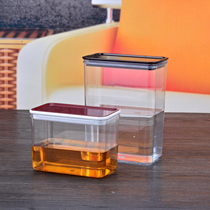 Plastic square sealed can fruit powder box coffee milk tea shop special square bean bucket transparent storage tank milk tea shop supplies