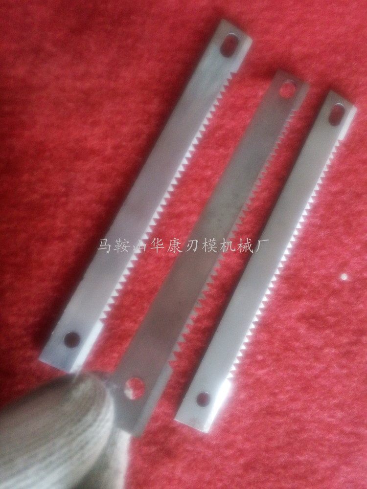 Packaging machine double slope wave serrated blade 185*15*2 easy tear bag cutter cutter bar tooth blade