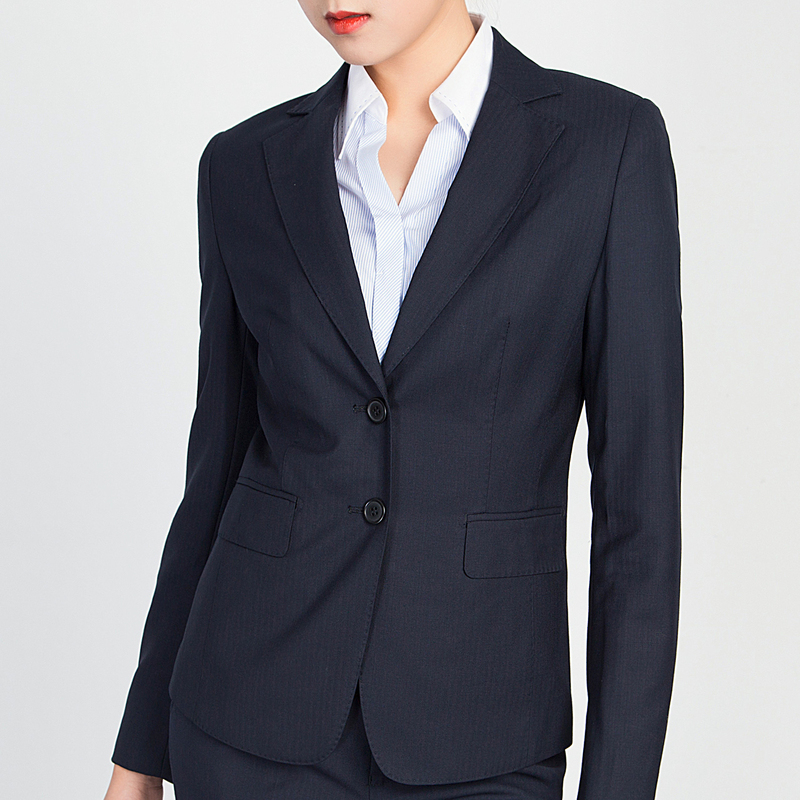 Daimon Suit Set for Women, Professional Formal Attire, Navy Blue Wool Blazer, Elegant Business Interview High-End Workwear