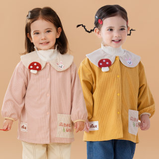 Girls cute cover up long sleeve down jacket anti-dirty protective clothes