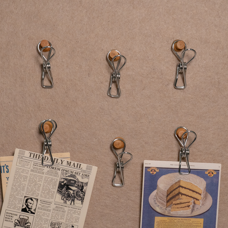 10 Pieces/Pack, Vintage-Style Stainless Steel Clips, Thumbtacks, Traceless Clips for Photos, Cards, Posters, Decoration, Felt Board, Cork Board