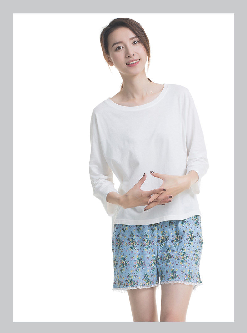 Pyjama pour femme en Coton à manches - Ref 2993055 Image 8