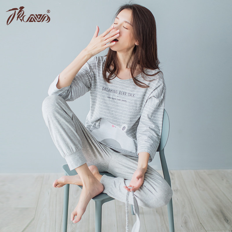Pyjama pour femme en Coton à manches - Ref 2993042 Image 4