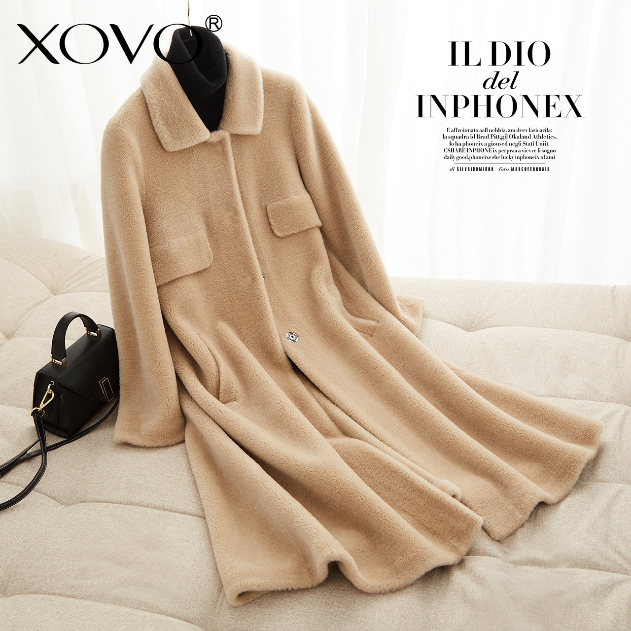 Manteau de fourrure femme XOVO - Ref 3175242 Image 1