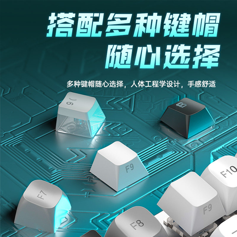 Wolf Spider F2088Air Keyboard and Mouse Set for Office, E-Sports, Gaming, Mechanical Three-Mode Keyboard, Mouse, Wired Headset, Universal