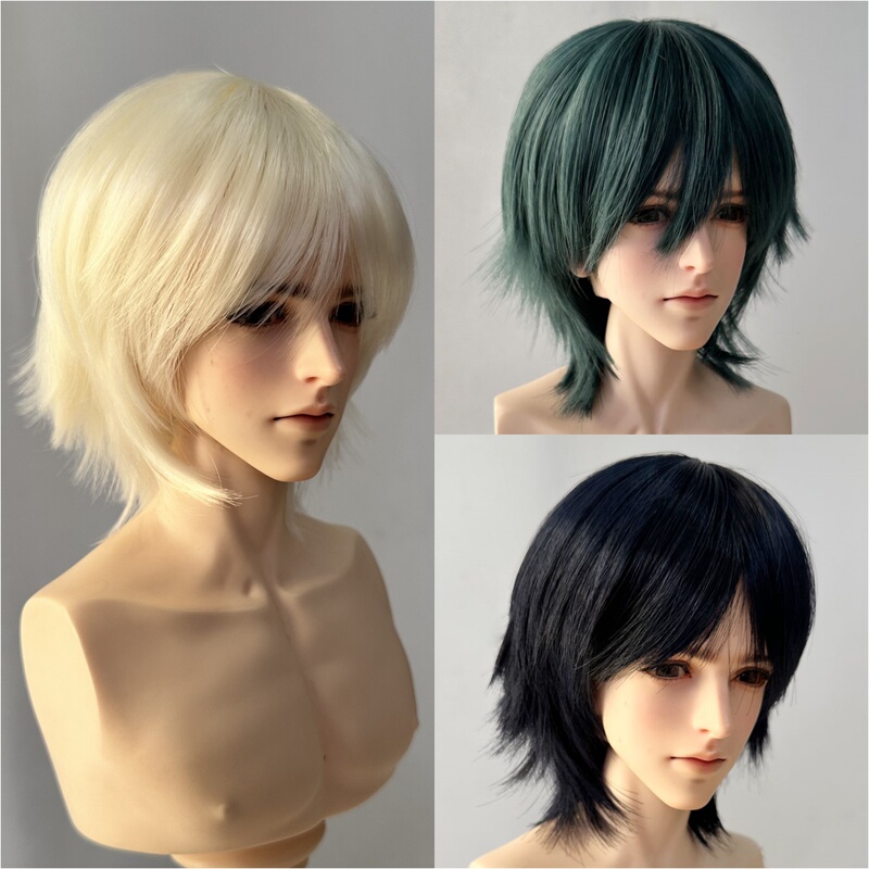 Yale Bjd High-Temperature Fiber Male Hair, Reverse Curling Small Wolf Tail, Can Be Hand-Modified