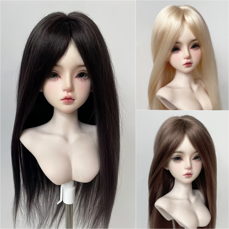 Yale Bjd Wig Mohair Long Straight Middle-Parted Bangs Style Straight Hair 3/4/6 Inch Blank Wig Yale Bjd Wig Mohair Long Straight Middle-Parted Bangs Style Straight Hair 3/4/6 Inch Blank Wig