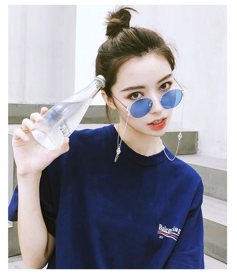Kính râm Qingmo nữ Hàn Quốc retro phong cách Harajuku kính mát phân cực ống kính UV kính mắt trang trí kính râm nữ