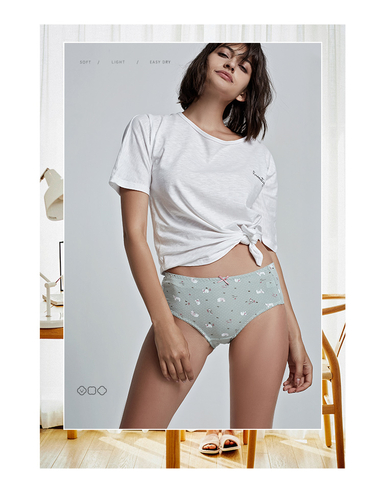 Quần lót hàng đầu mái vòm Guarou Quần short cotton nữ cao cấp thoải mái thoáng khí Ngọt ngào tóm tắt Quần short 3 gói quần sịp