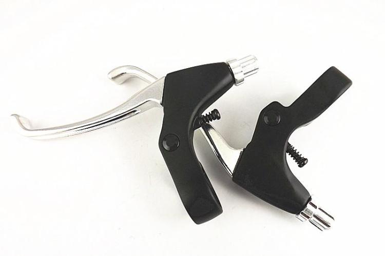 Mountain bike brake handle three-finger aluminum alloy brake handle bicycle station wagon folding car brake device silver black