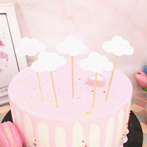 Cloud White plug dessert table baking birthday cake decoration mushroom cloud small white cloud party plug-in 5