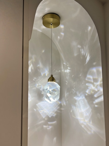 Bedroom Bedside Small Pendant Light, Living Room Sofa Background Wall Light, Light Luxury All-Copper Crystal High-End Entrance Atmosphere Light, Modern