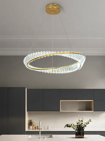 Atmospheric Living Room Chandelier, Light Luxury Style Bedroom Crystal Lamp, Modern Simple Creative Designer Ring Nordic Dining Room Lamp