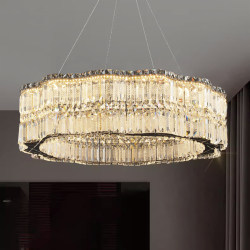 Post-Modern Light Luxury Living Room Crystal Chandelier, Italian Minimalist and Elegant High-End Dining Room, Bedroom, Luxury Villa Main Lighting Fixture
