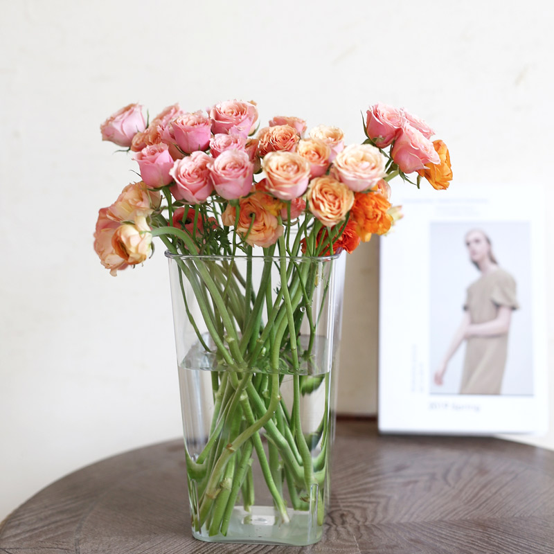 Transparent Crystal Plastic Raised Flower Barrel Flower Bouquet Flower Shop Special Vase Flower Silo Home Woke Flower Barrel Flower Shop Decoration
