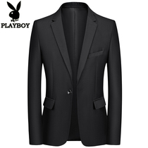 Playboy casual suit men Korean slim suit mens work dress plaid jacket single western coat